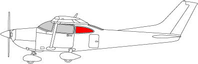 Cessna 182 rear side window 31-361-18C. LP Aero Plastics