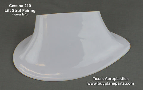Cessna 210 Wing Strut Fairing (1960 and1961) (Lower Left) 34-01-01LFS-80A. Replaces OEM part: 1227002-3. Manufactured by Texas Aeroplastics. 