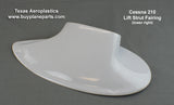 Cessna 210 airplane lower right strut fairing 34-01-23RFS-80A. Replaces OEM part number 1227401-2. Manufactured by Texas Aeroplastics.