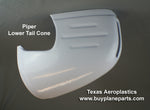 Piper PA-28, PA-32 airplane lower tail cone 60-31-80A. Replaces OEM part number 66822. Manufactured by Texas Aeroplastics.